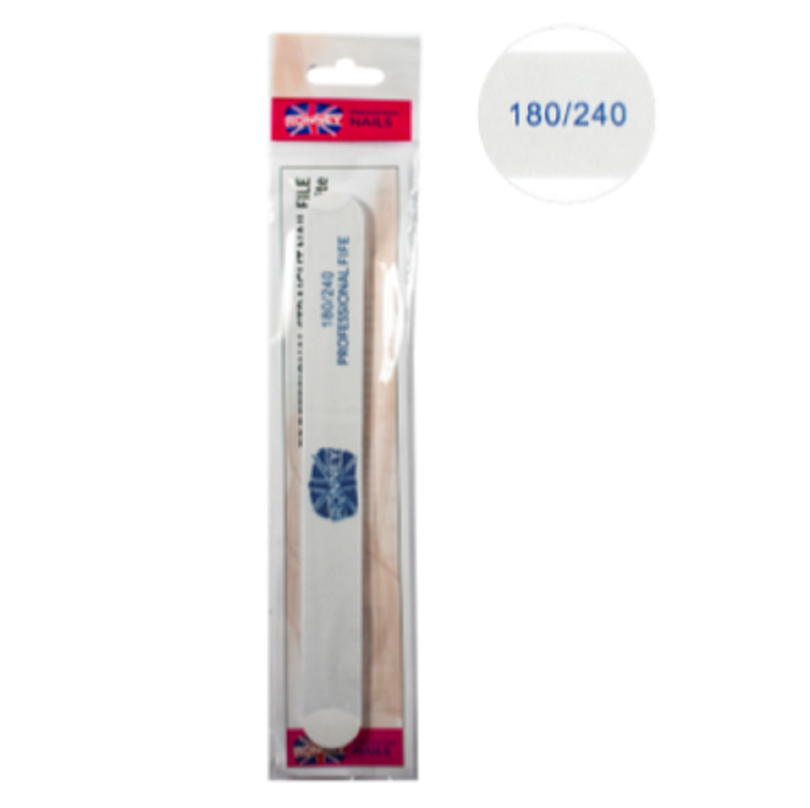 Ronney Professional Premium Nailfile Straight 180/240 White SALE