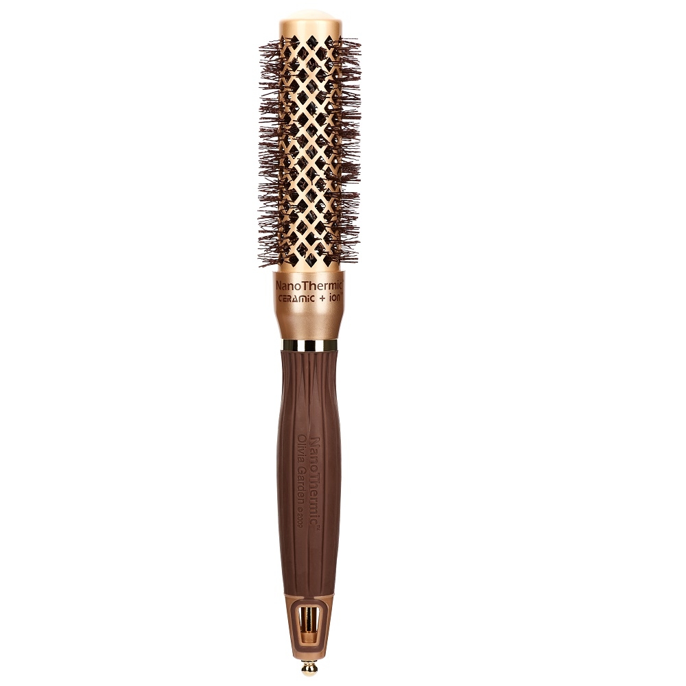 Olivia Garden Expert Blowout Shine Wavy Bristles Gold&Brown 25