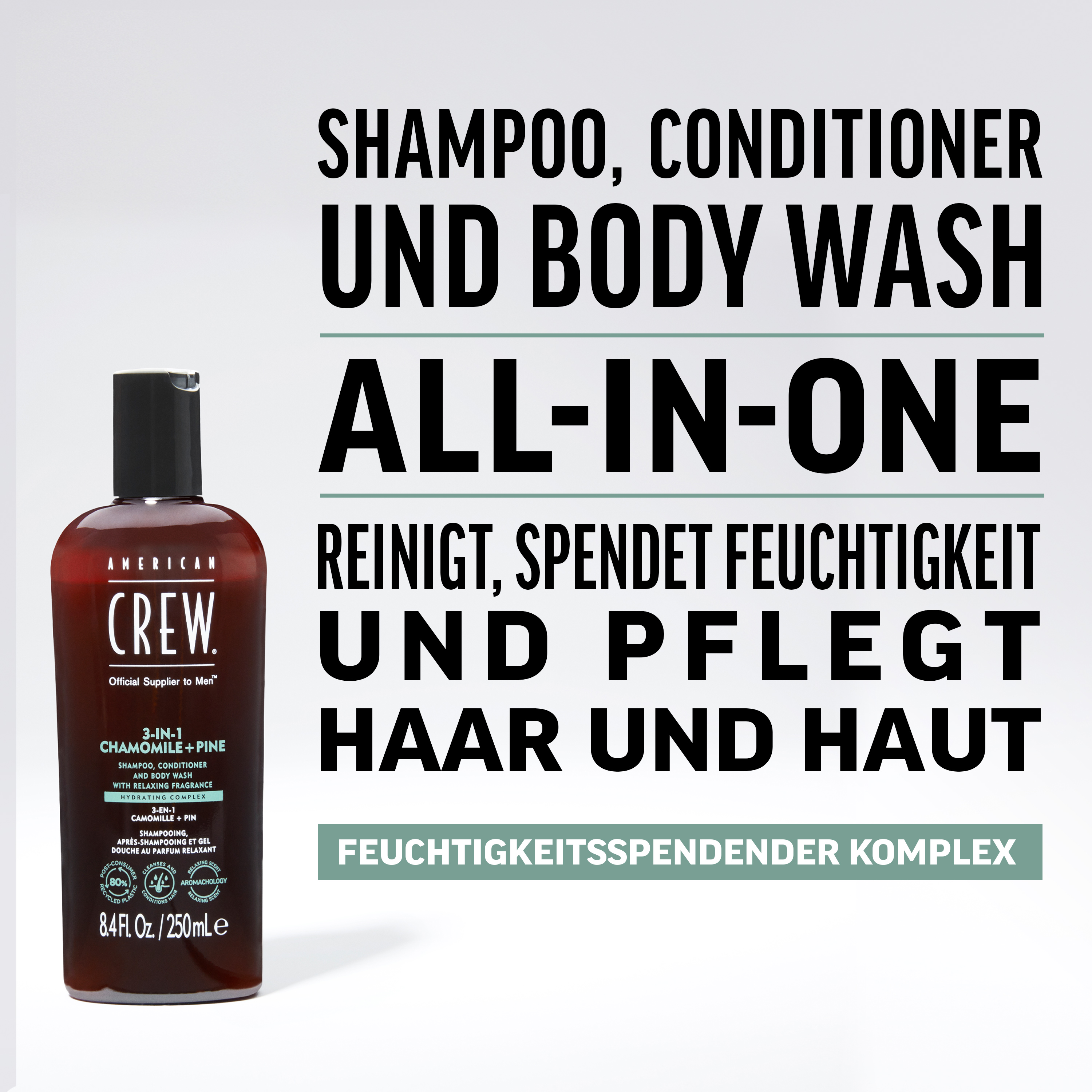 American Crew 3-in-1 Chamomile & Pine Relaxing Shampoo 250ml