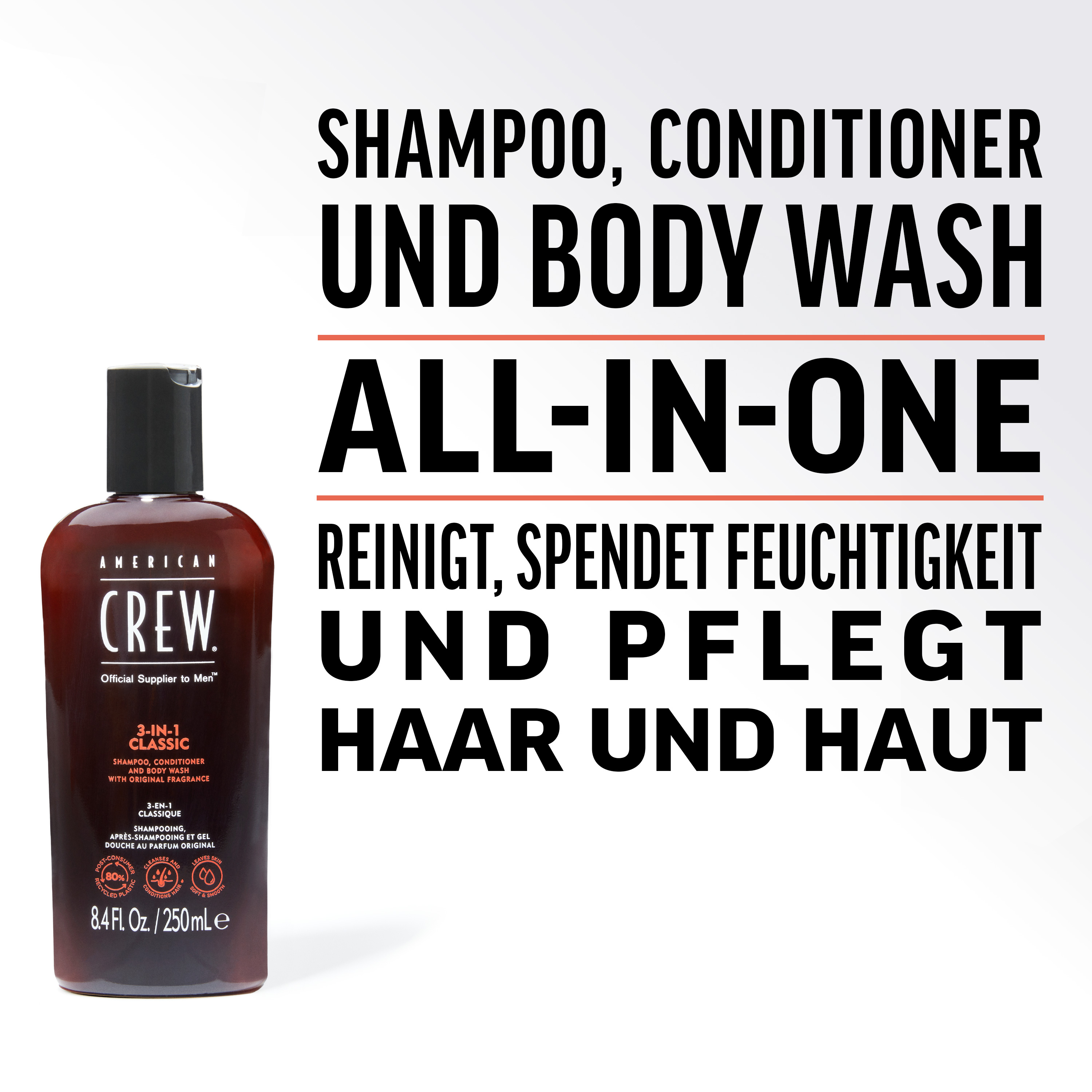 American Crew 3 in 1 Classic Shampoo 1000ml